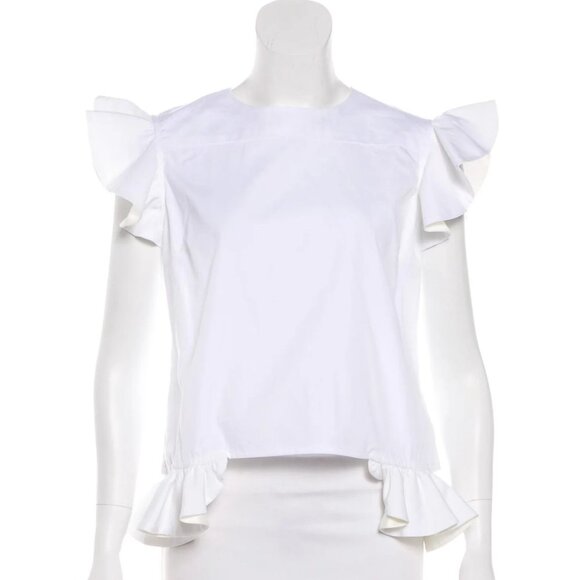 HARVEY FAIRCLOTH Angel Sleeve Zip-Up Top Size: M - Picture 2 of 10